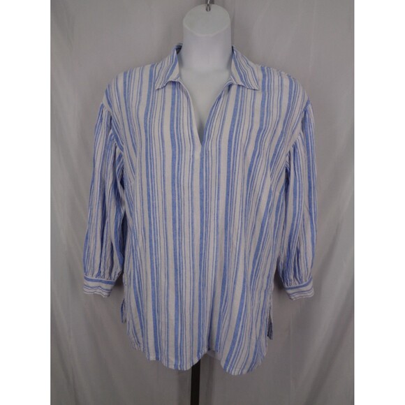 CAbi Linen Blend Pacific Popover Tunic Top Size XL Lagenlook Coastal - Picture 1 of 9